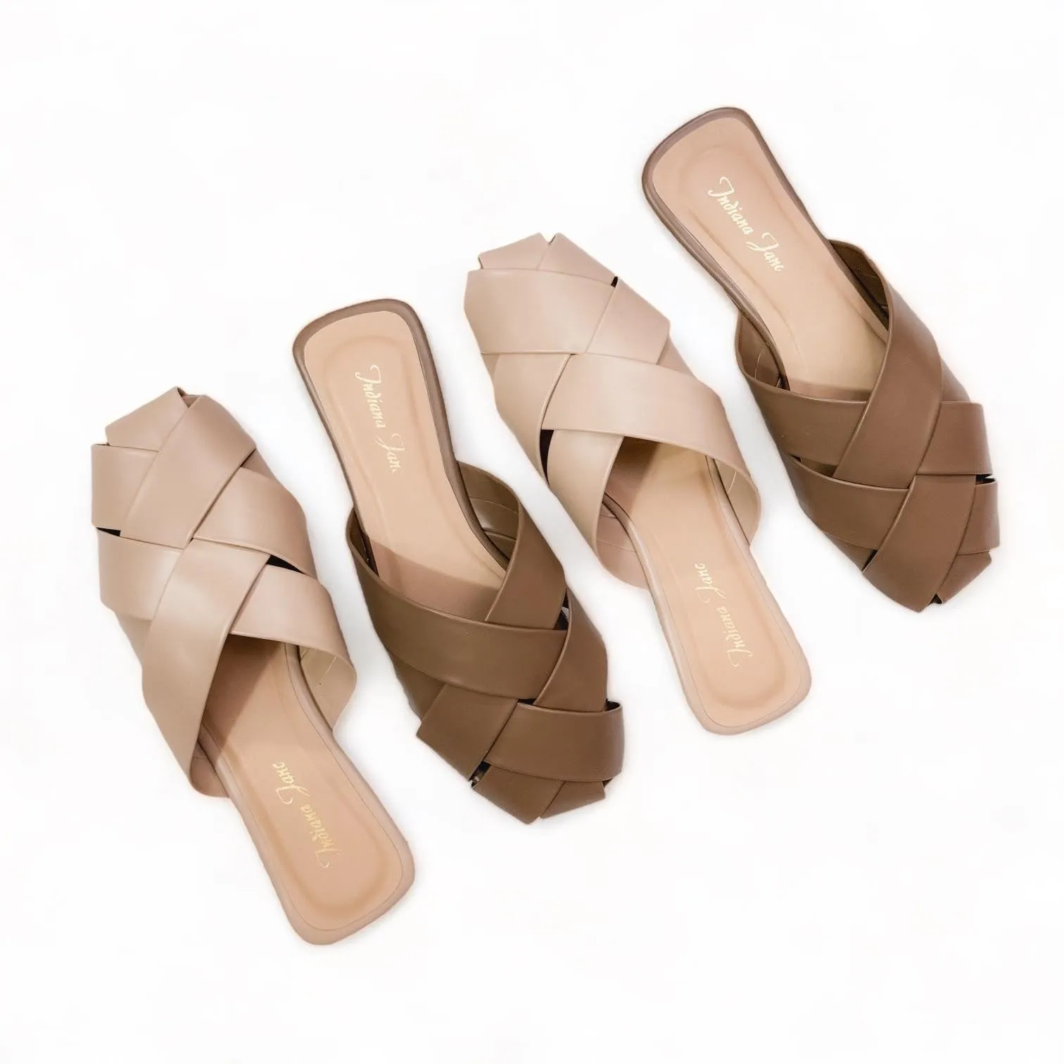 SANSA Flat Leather Mules