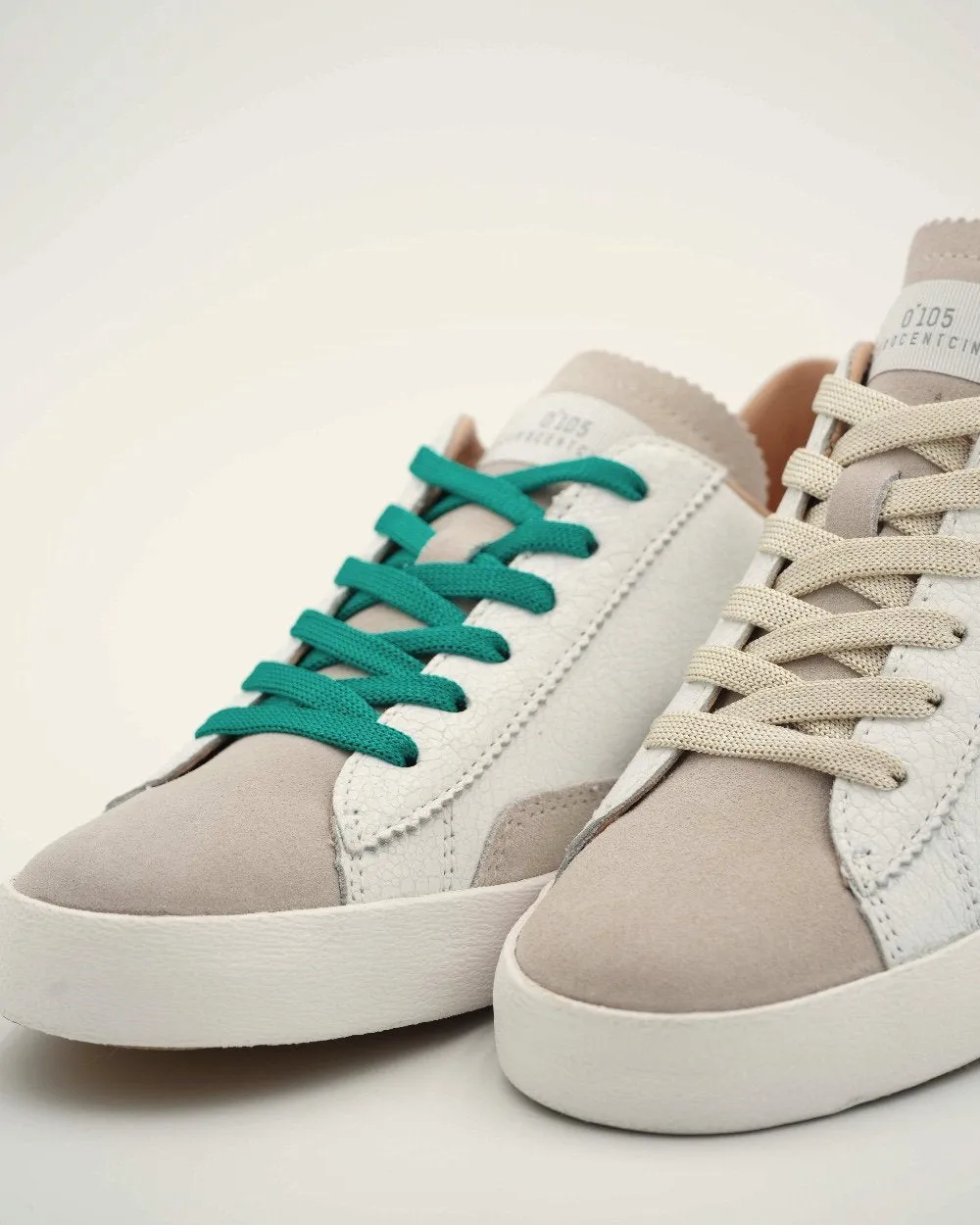 Sc01 White Green Chunky Sneakers