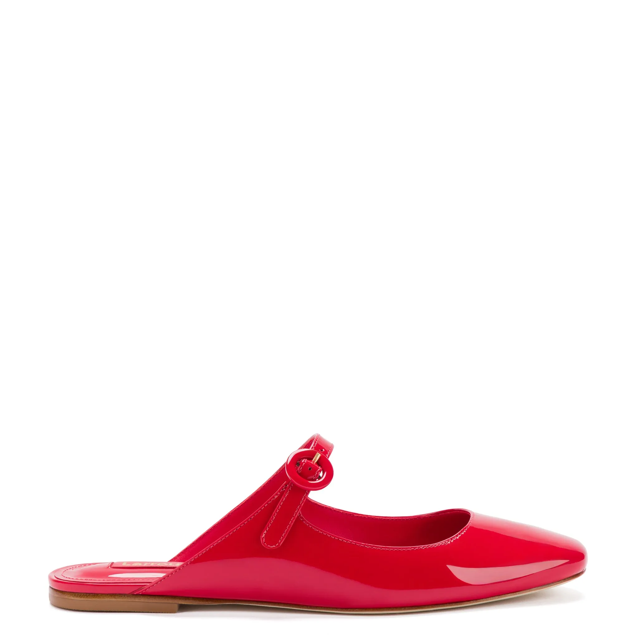 Scarlet Patent Leather Blair Flat Mule