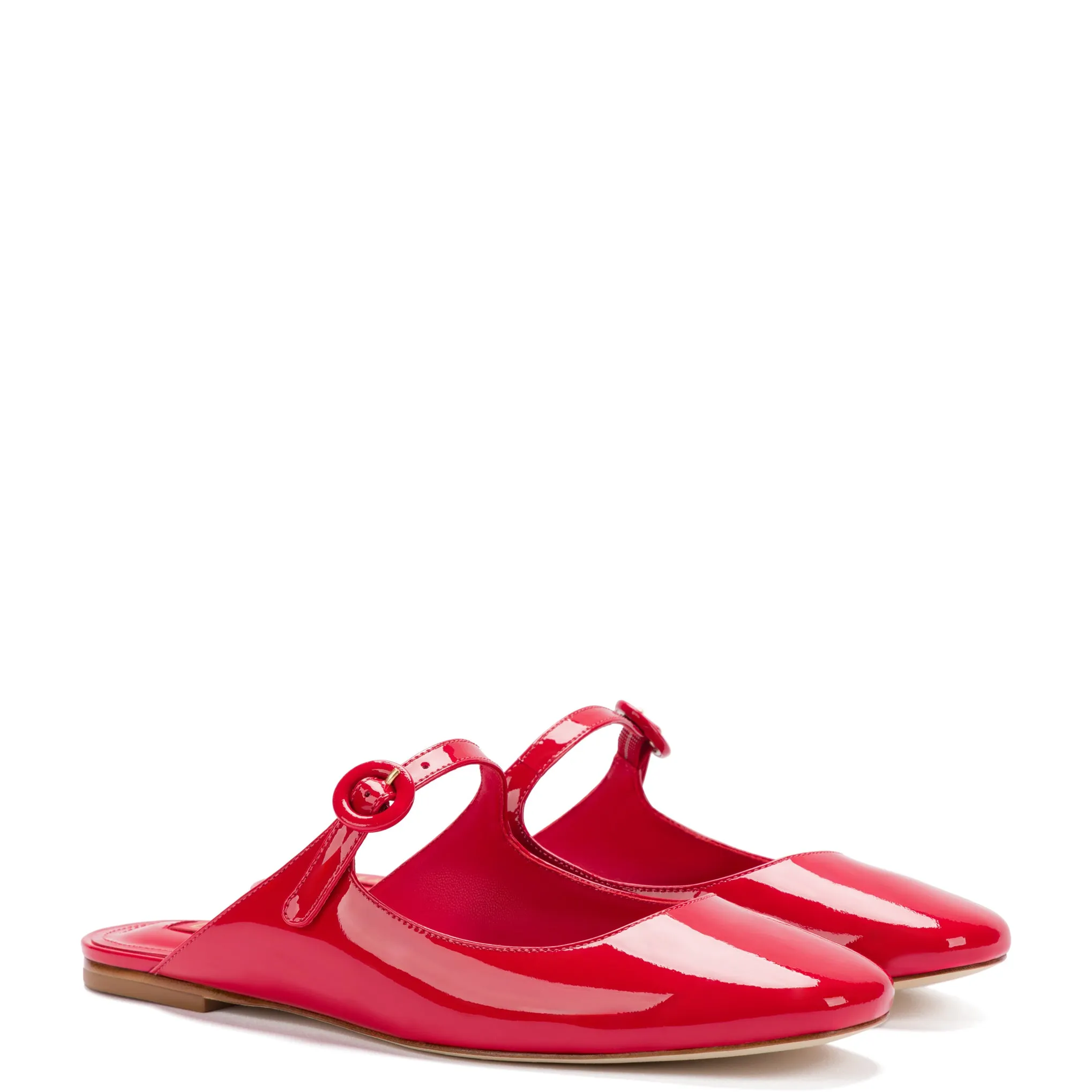 Scarlet Patent Leather Blair Flat Mule