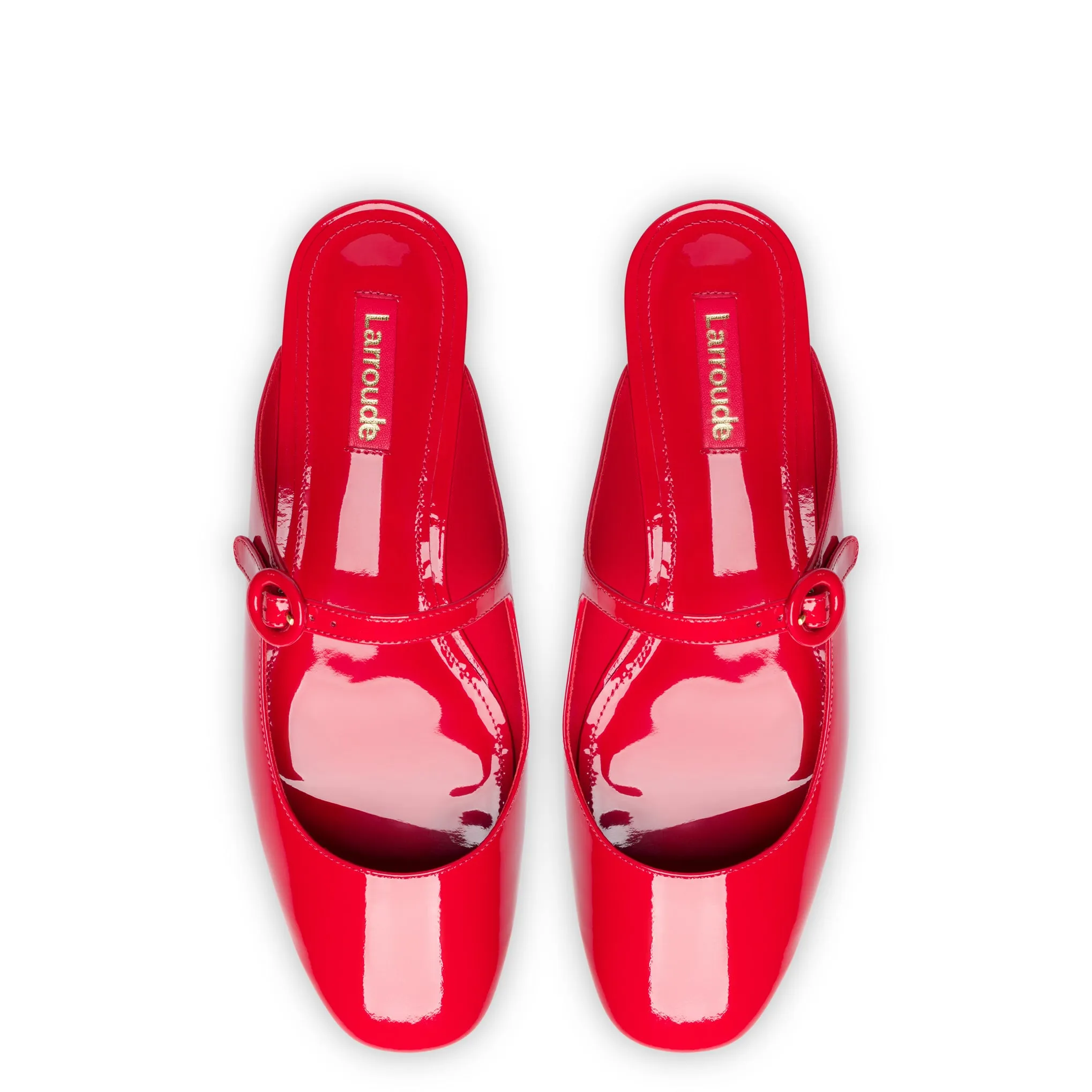 Scarlet Patent Leather Blair Flat Mule