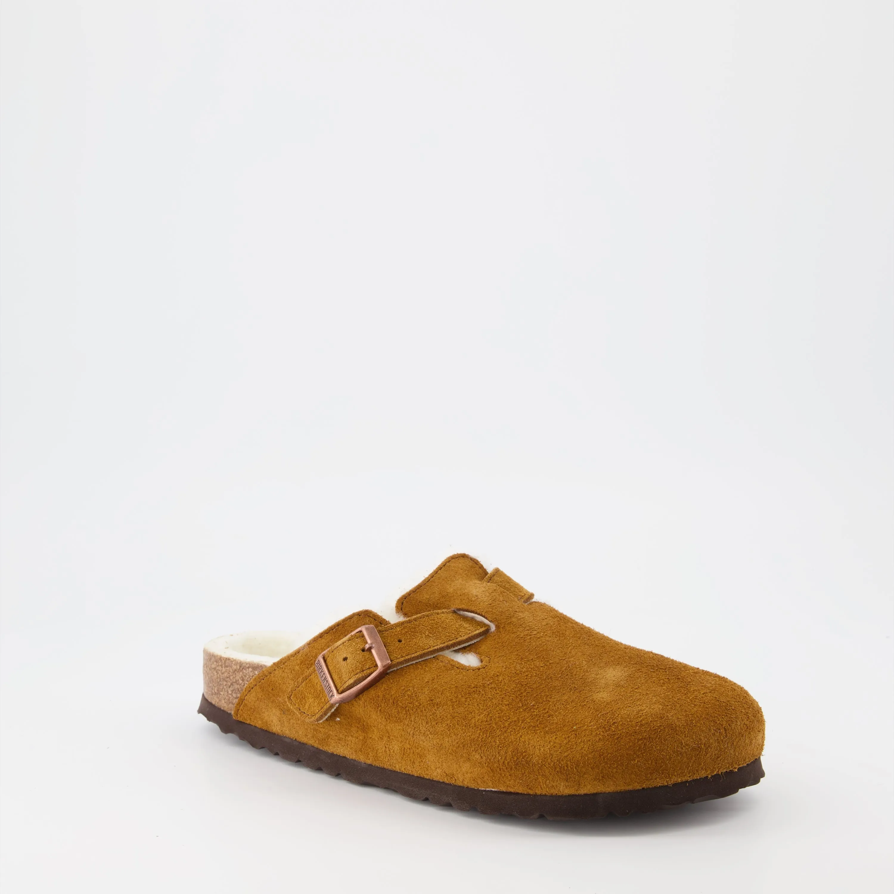 Shearling Fur Boston Mules