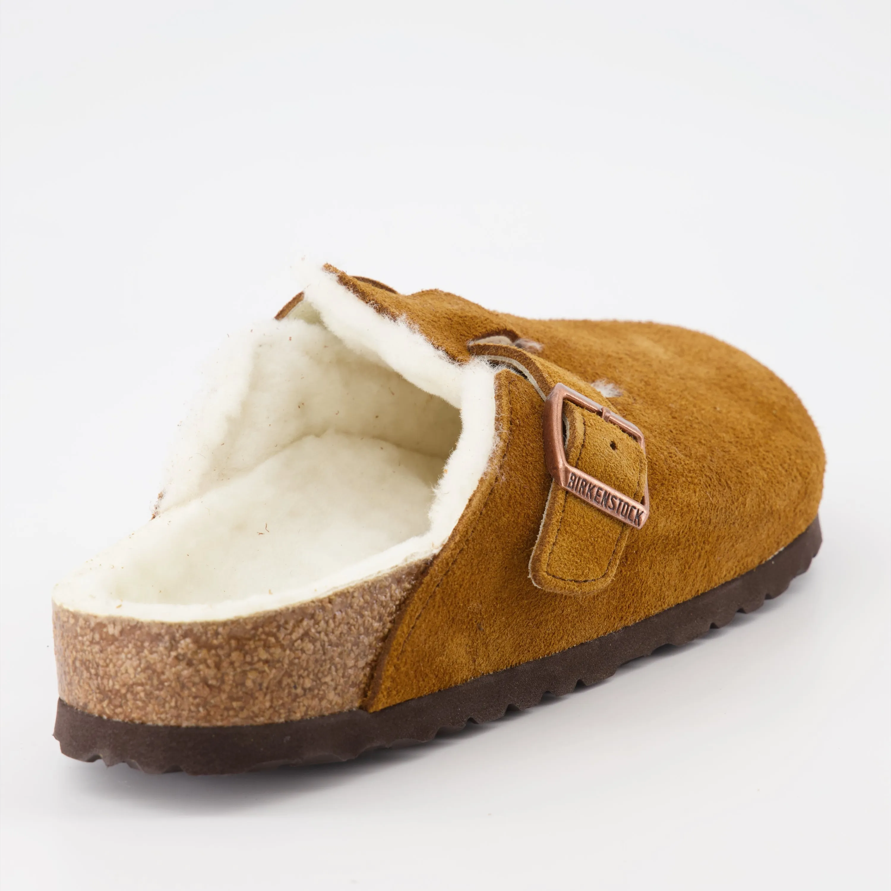 Shearling Fur Boston Mules