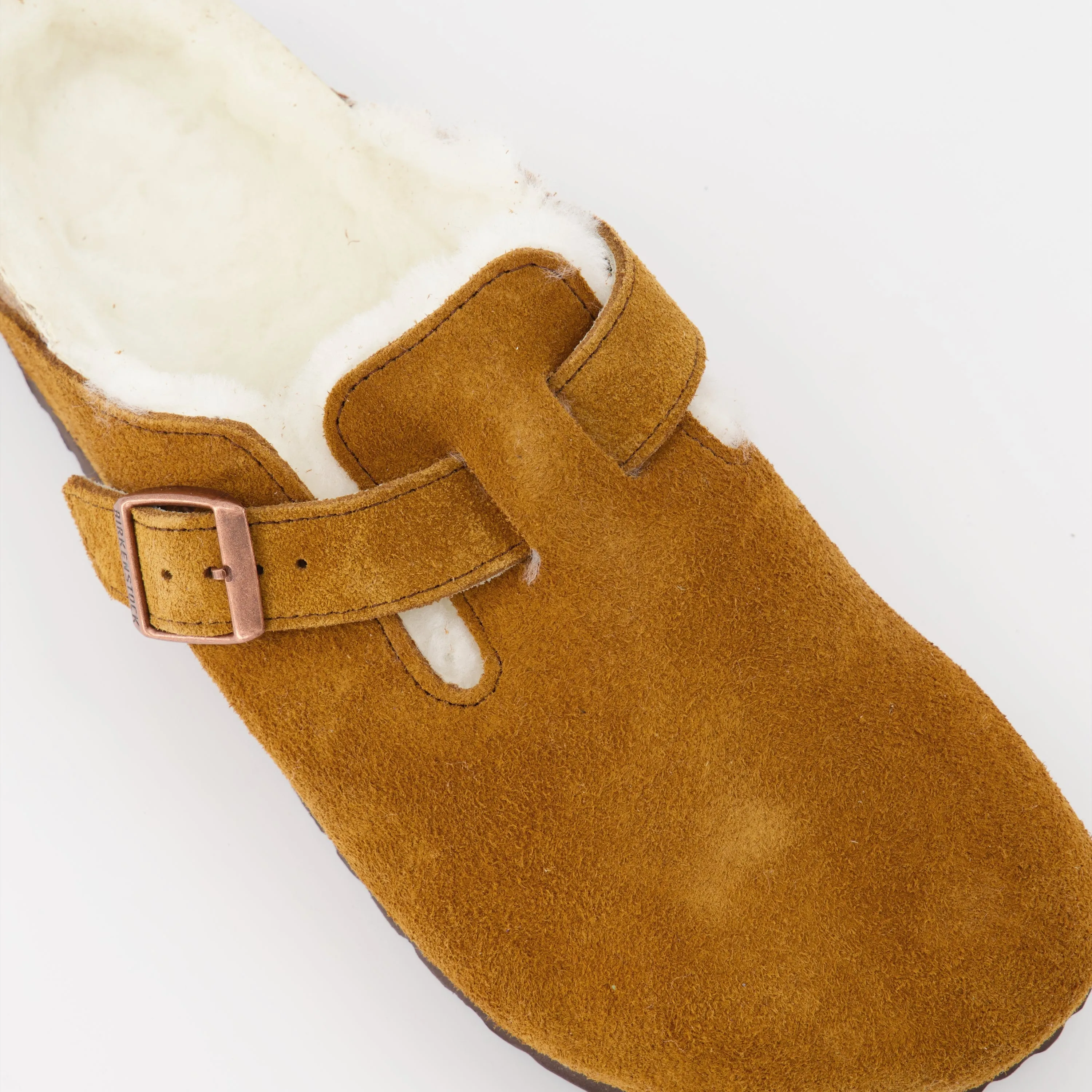 Shearling Fur Boston Mules