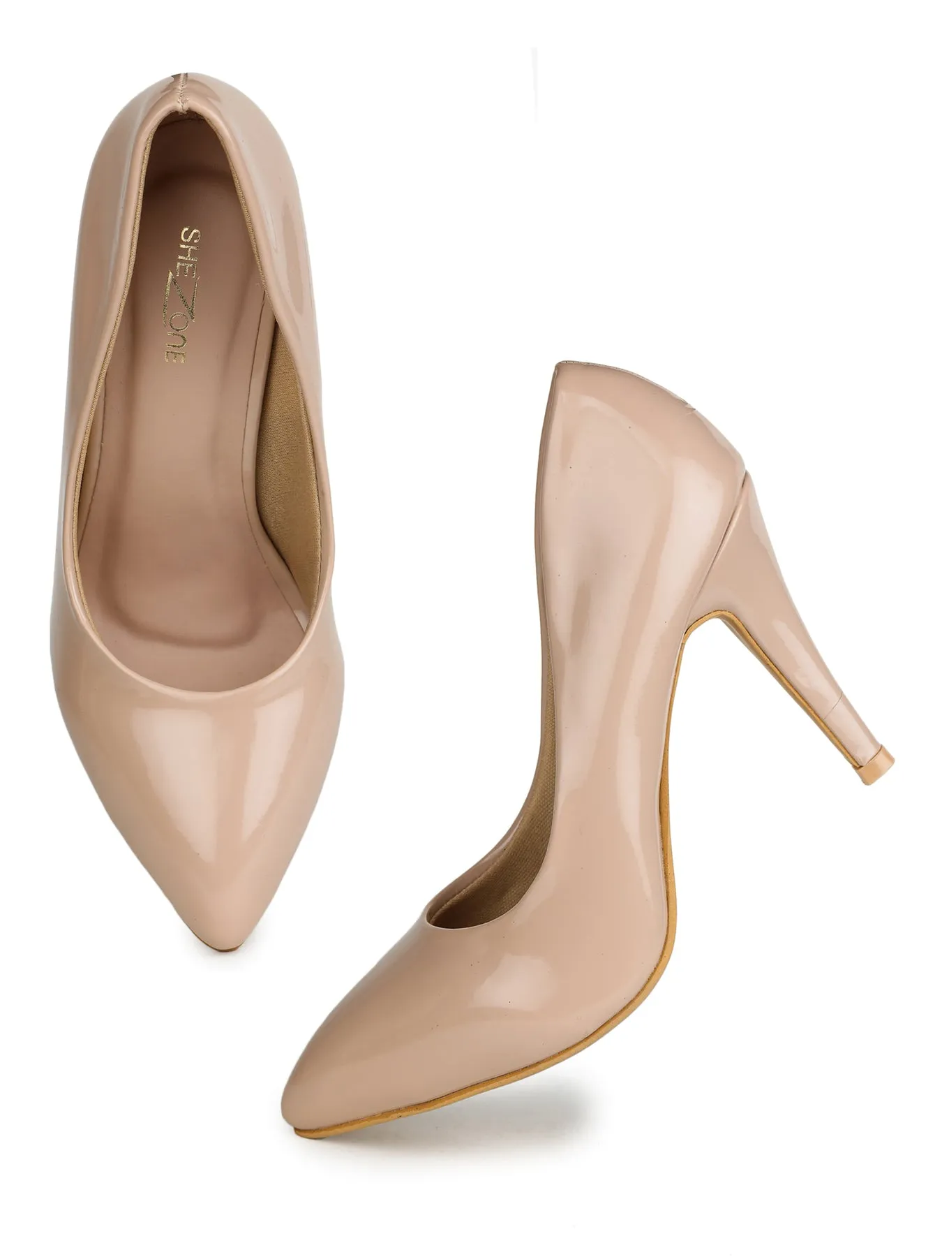 Shezone Beige Women Heels