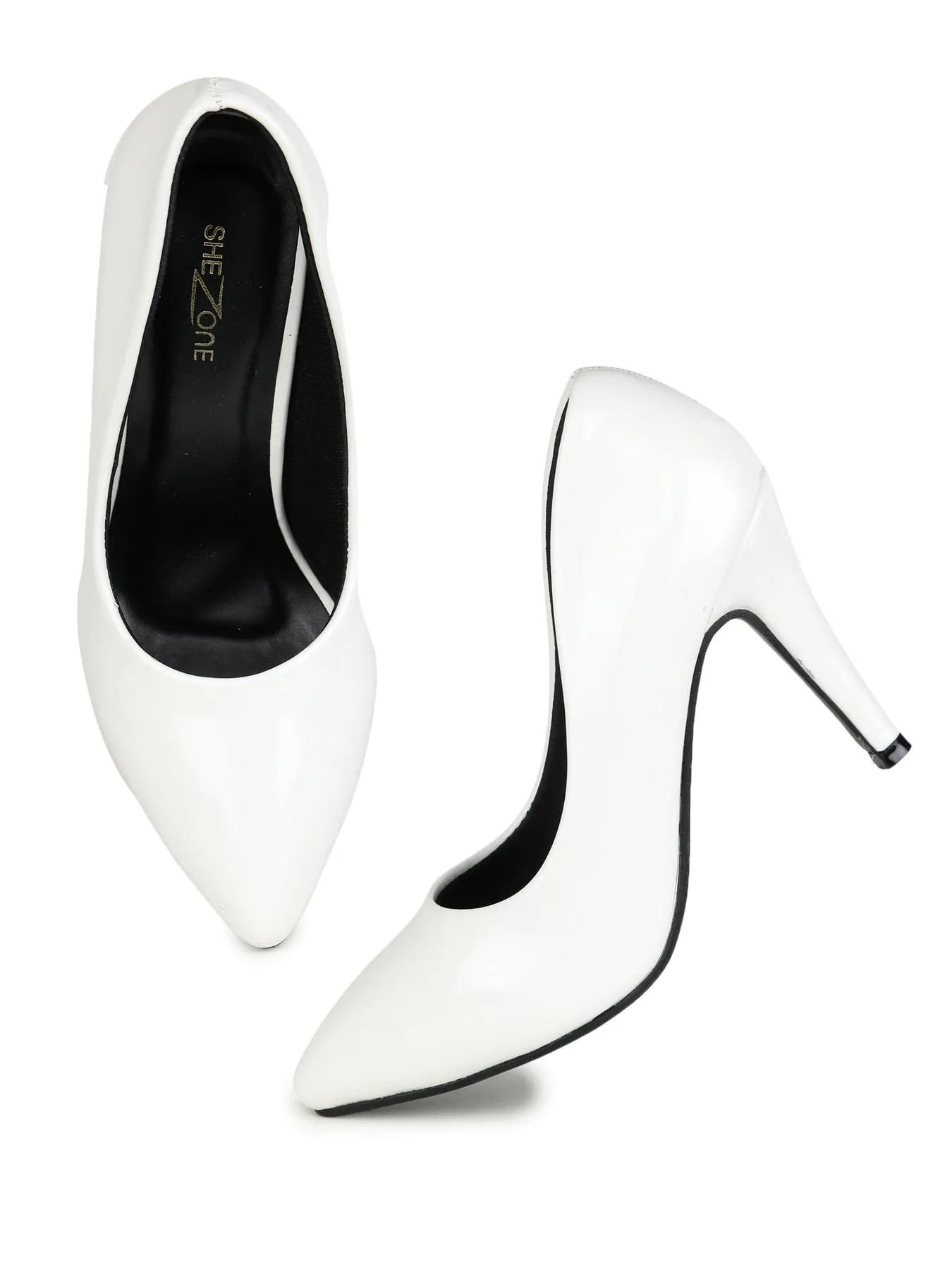 Shezone White Women Heels