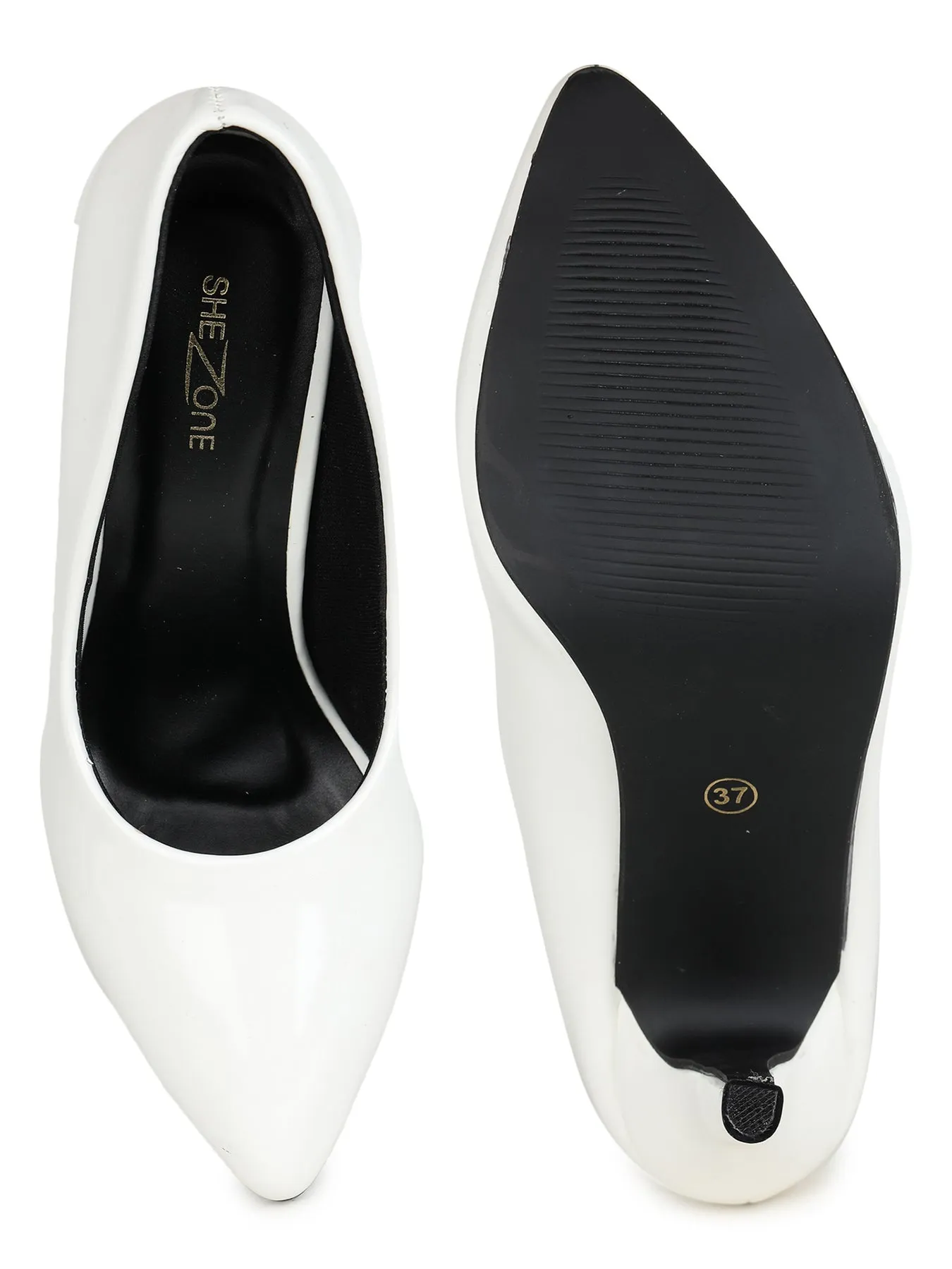 Shezone White Women Heels