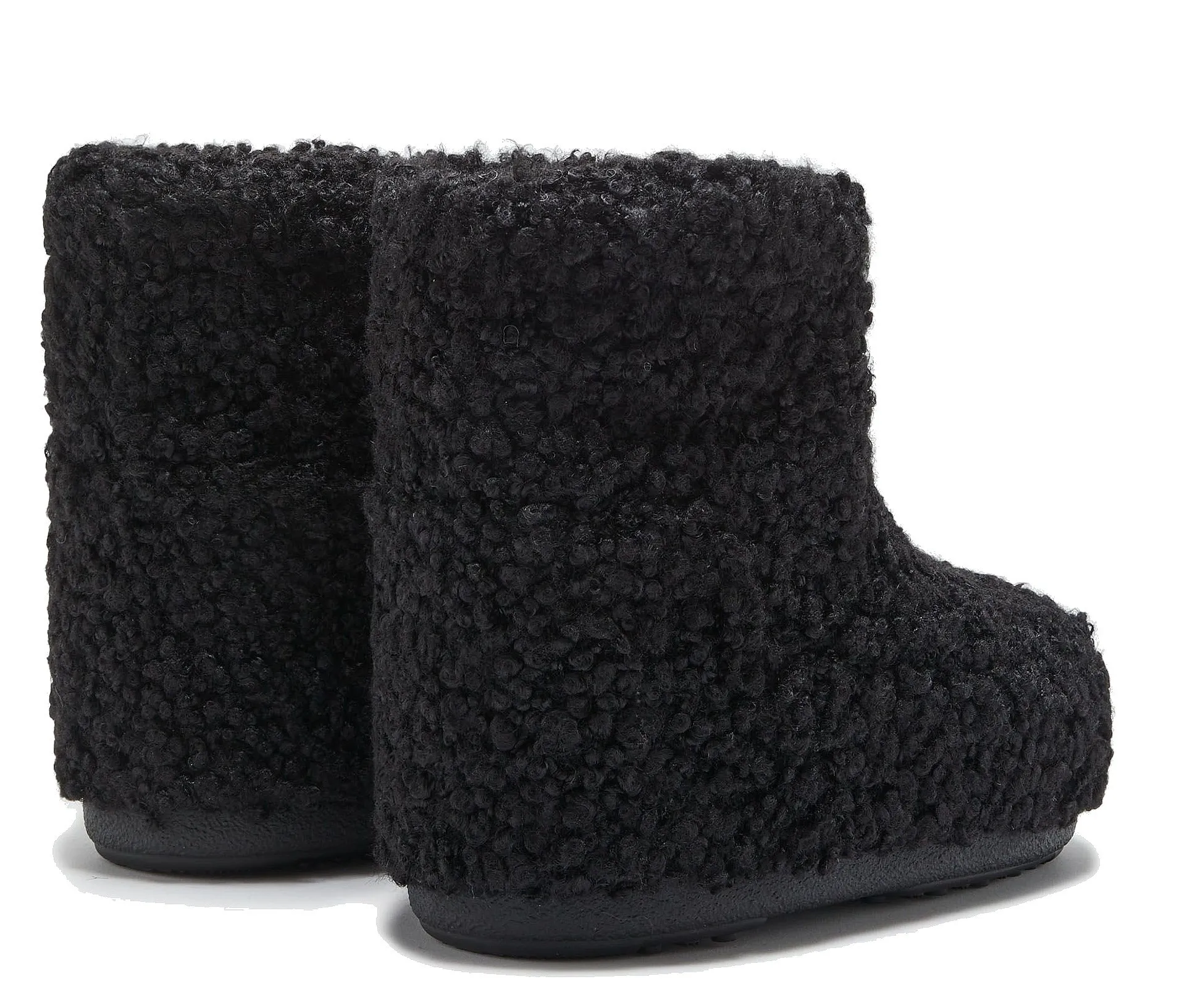 shoes Tecnica Moon Boot Icon Low No Lace Faux Curly - Black - girl´s