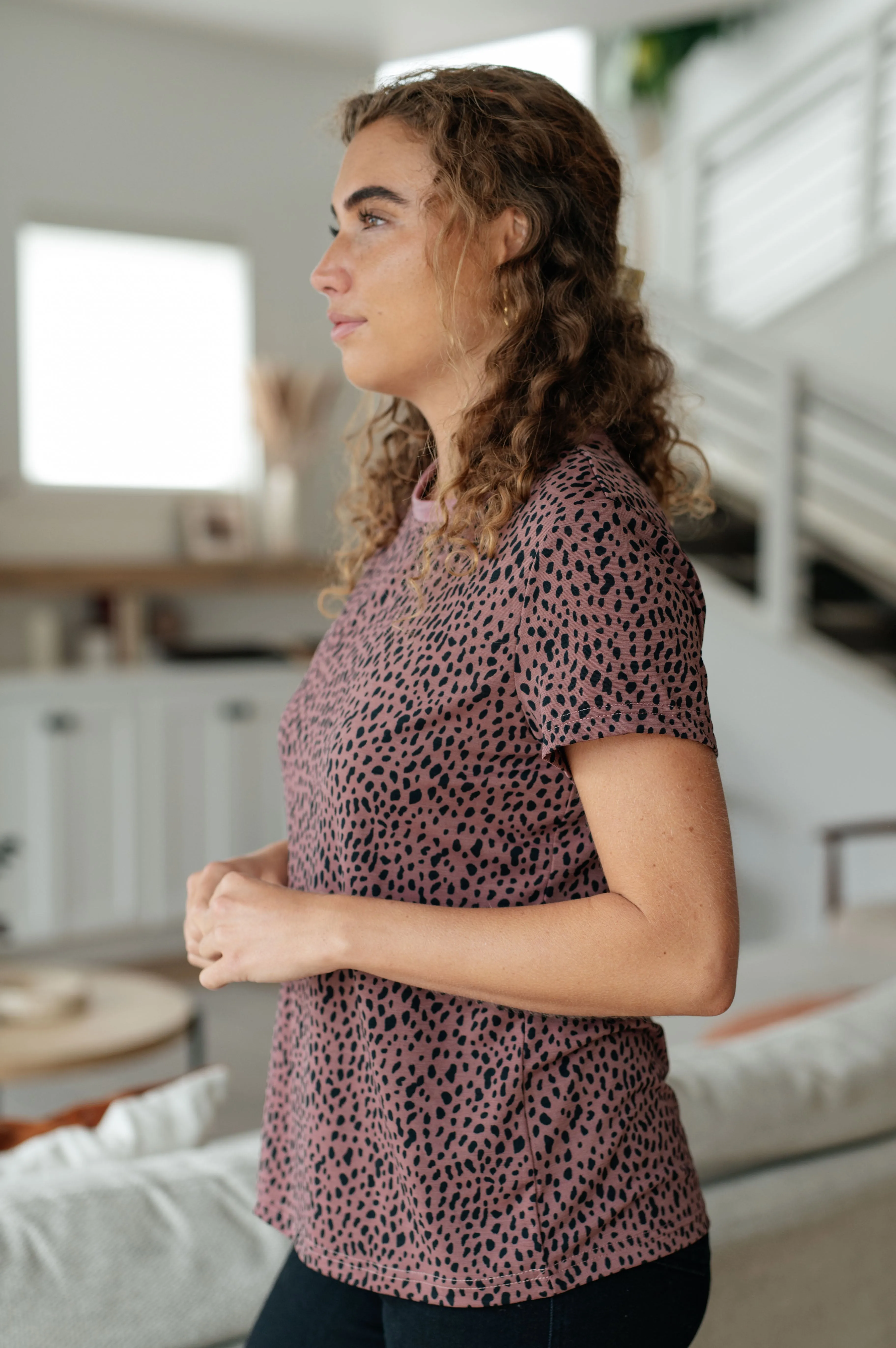 Short Sleeve Cheetah Print Top - Shop Now