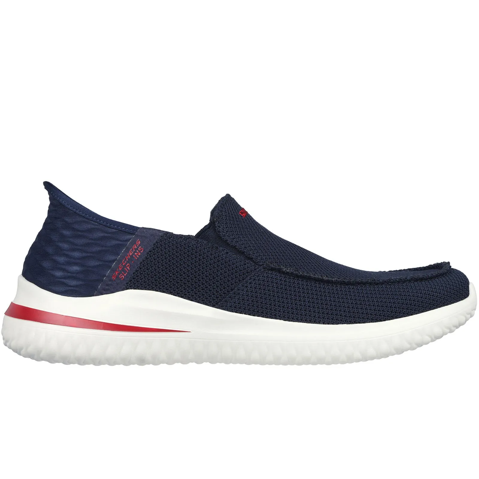 Skechers Mens Delson 3.0 Cabrino Slip-ins Memory Foam Trainers - Navy