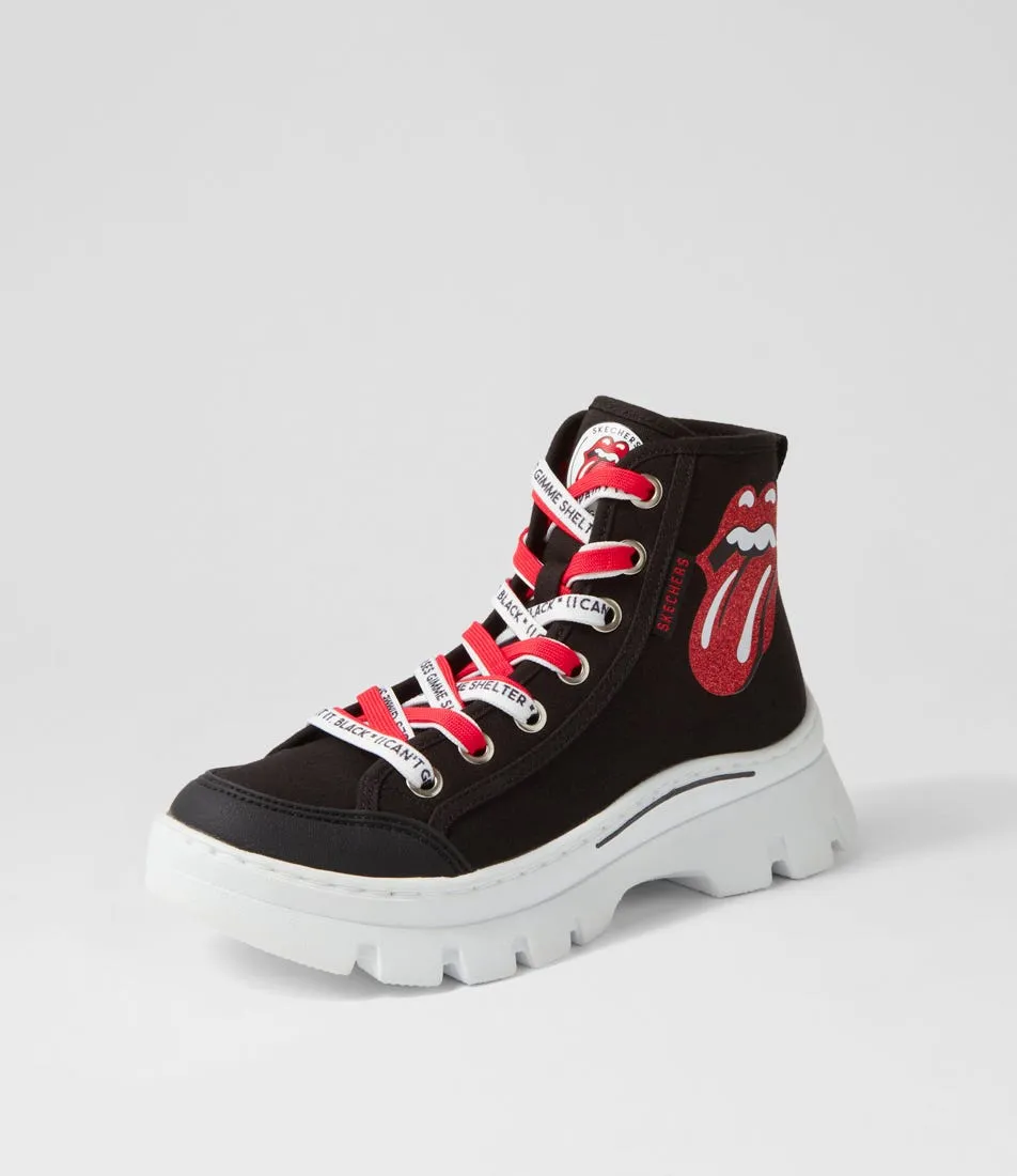 SKECHERS Roadies Surge Black Red Sneakers