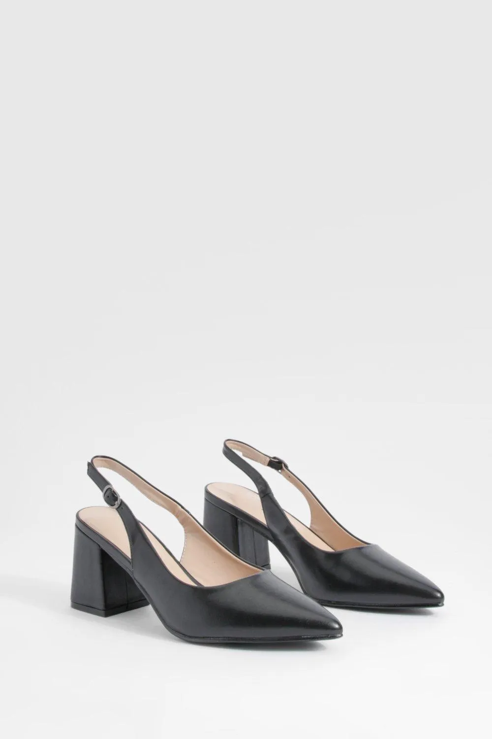 Slingback Block Heel Pumps