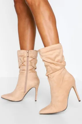 Slouched Stiletto Heel Sock Boots