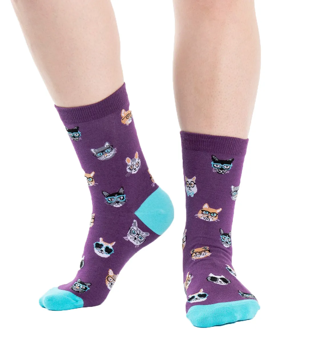 Smarty Cats Women's Crew Socks - Fun Prints