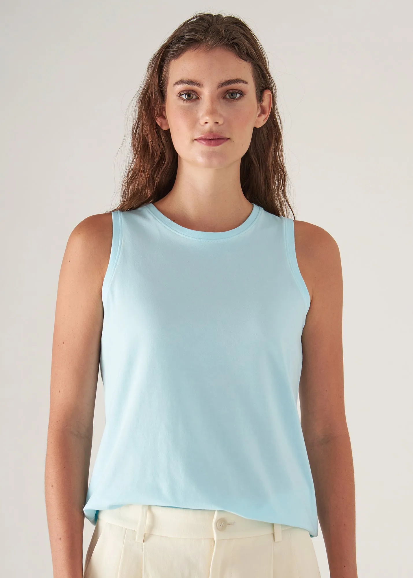 Soft Pima Cotton Stretch Boyfriend Tank Top