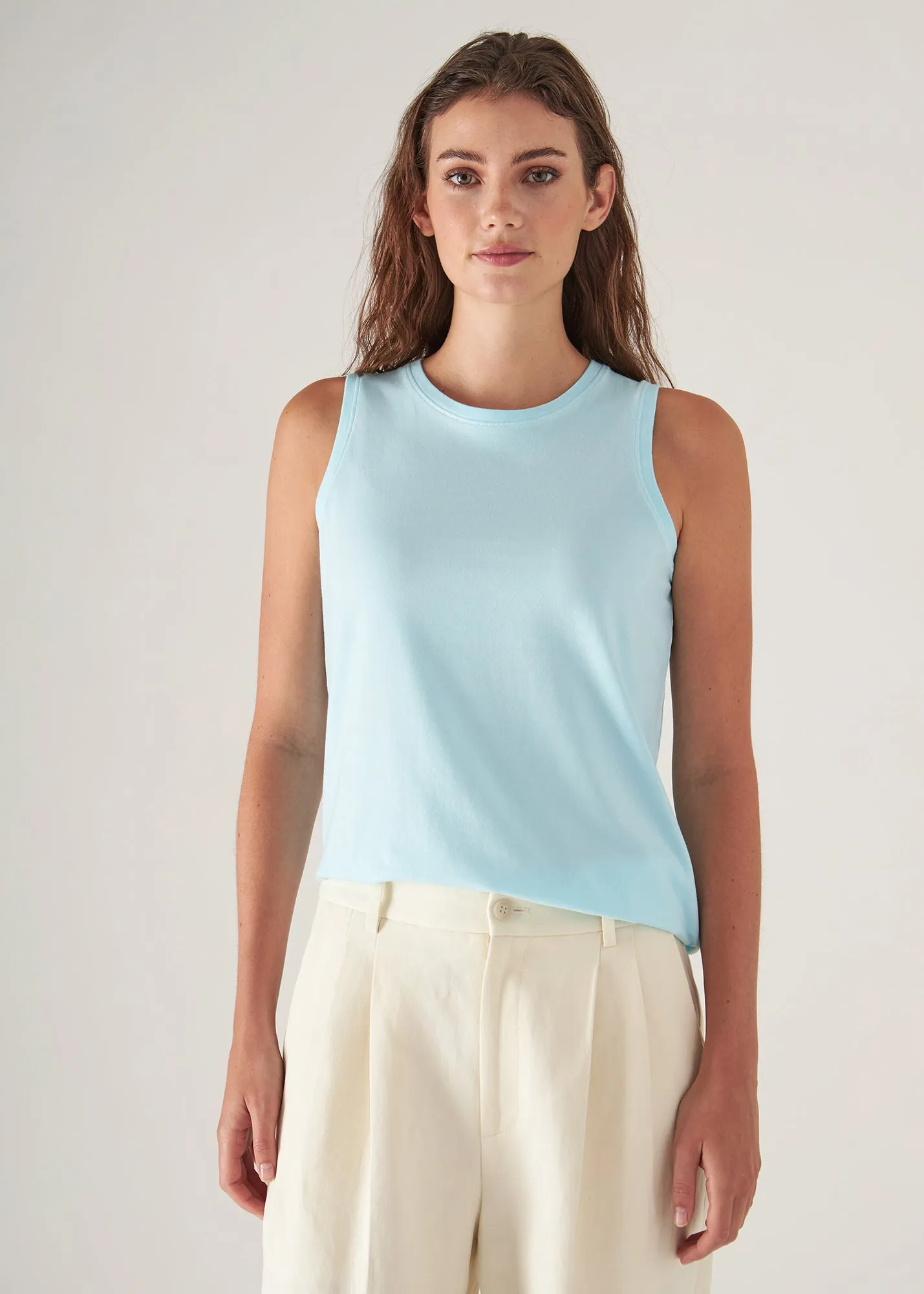 Soft Pima Cotton Stretch Boyfriend Tank Top