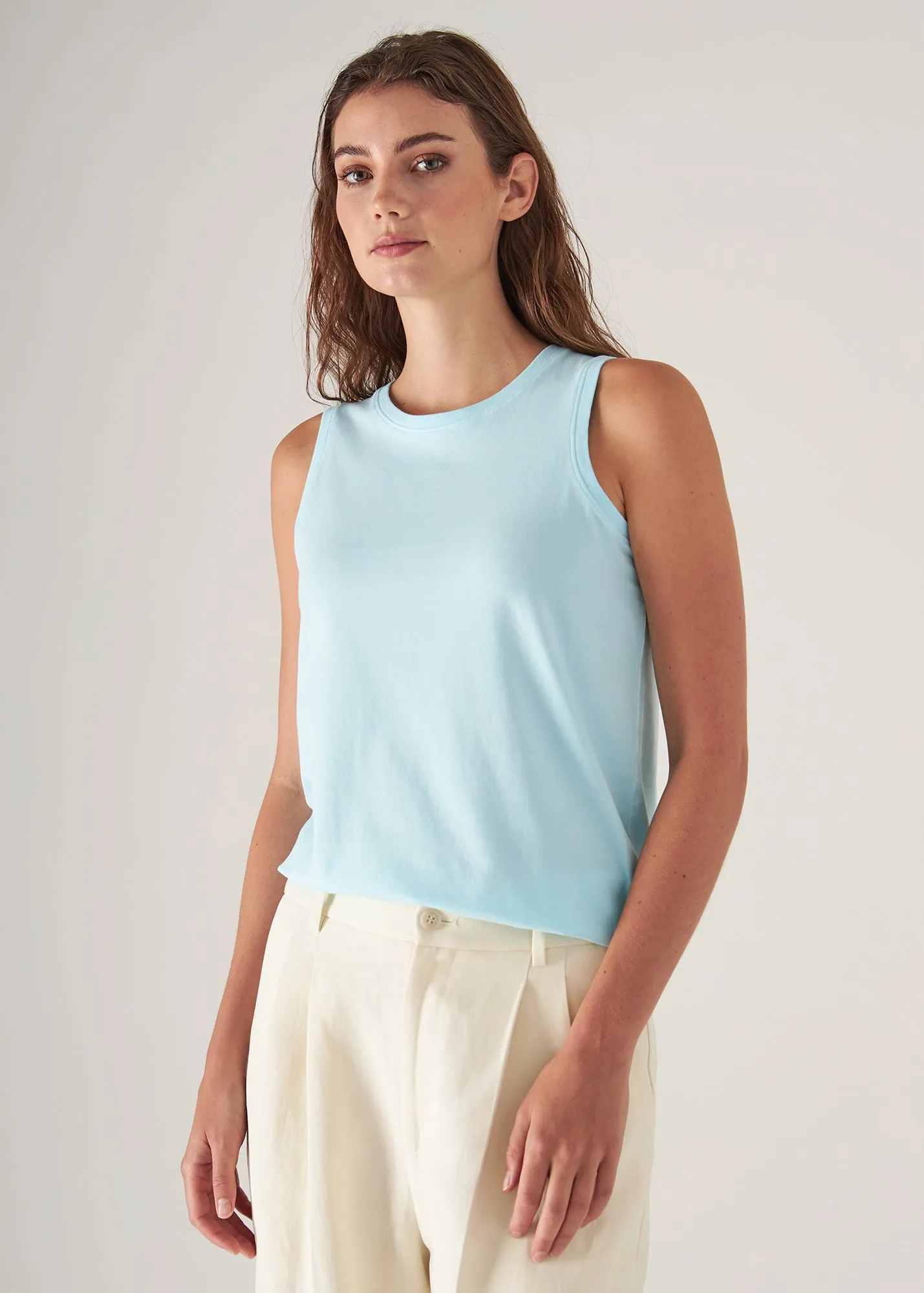 Soft Pima Cotton Stretch Boyfriend Tank Top