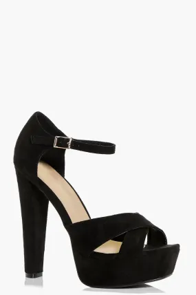 Sophia Cross Strap Platform Heels