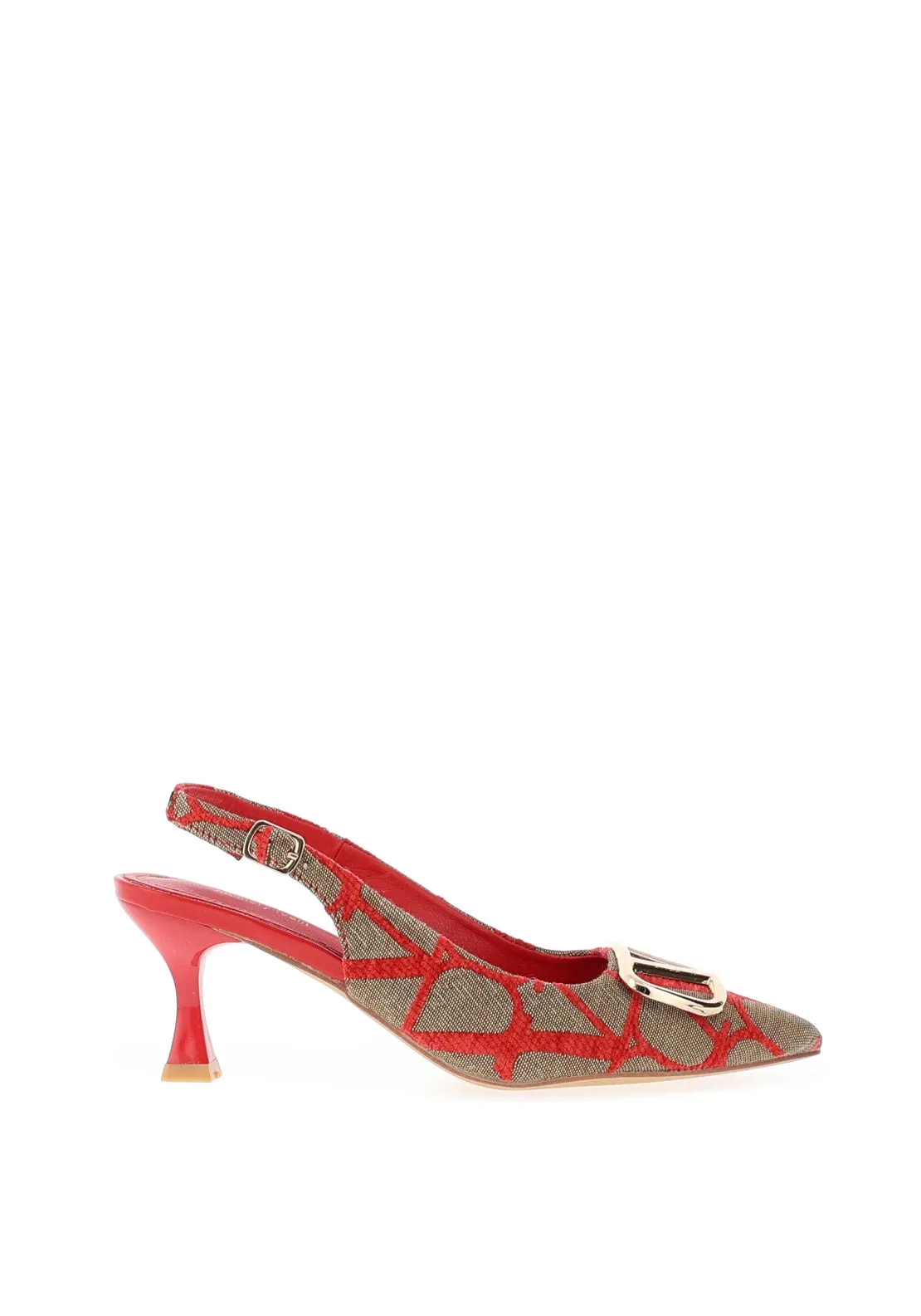 Sorento Peterstone Brooch Detail Heels, Red