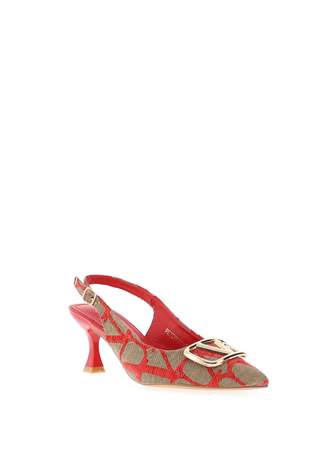 Sorento Peterstone Brooch Detail Heels, Red