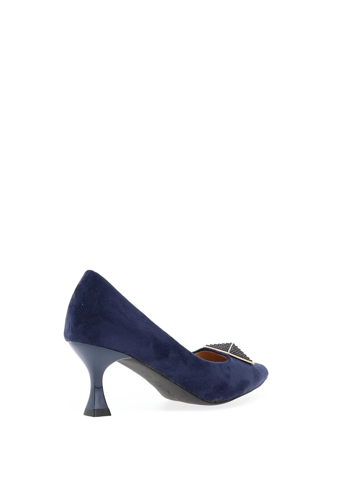 Sorento Secret Garden Faux Suede Embellished Heels, Navy