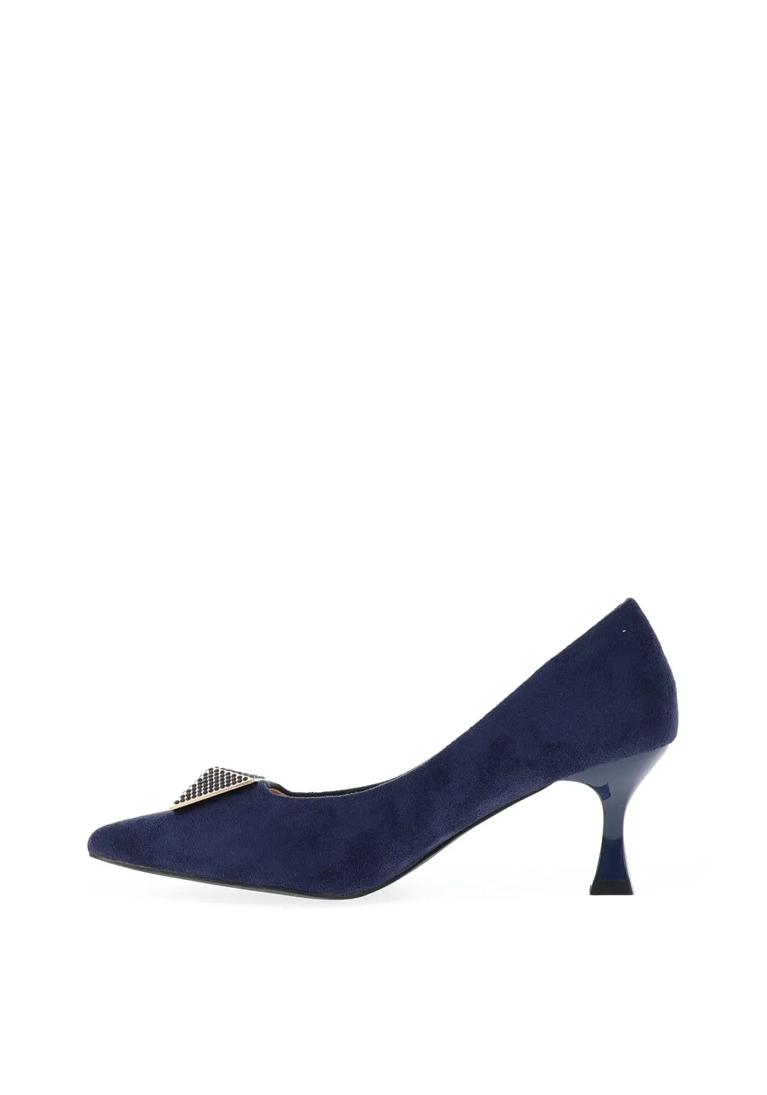 Sorento Secret Garden Faux Suede Embellished Heels, Navy