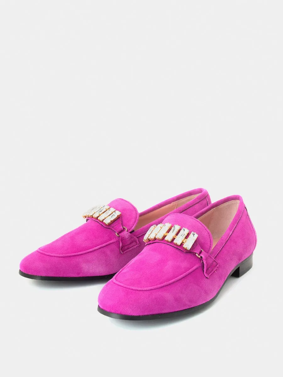 Sori pink suede leather loafers