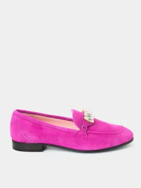 Sori pink suede leather loafers