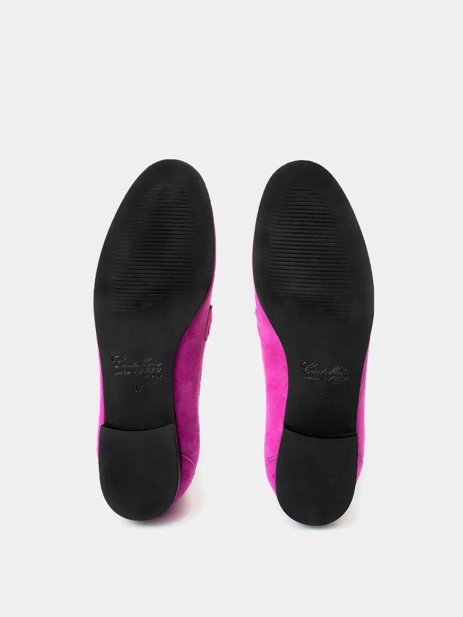 Sori pink suede leather loafers