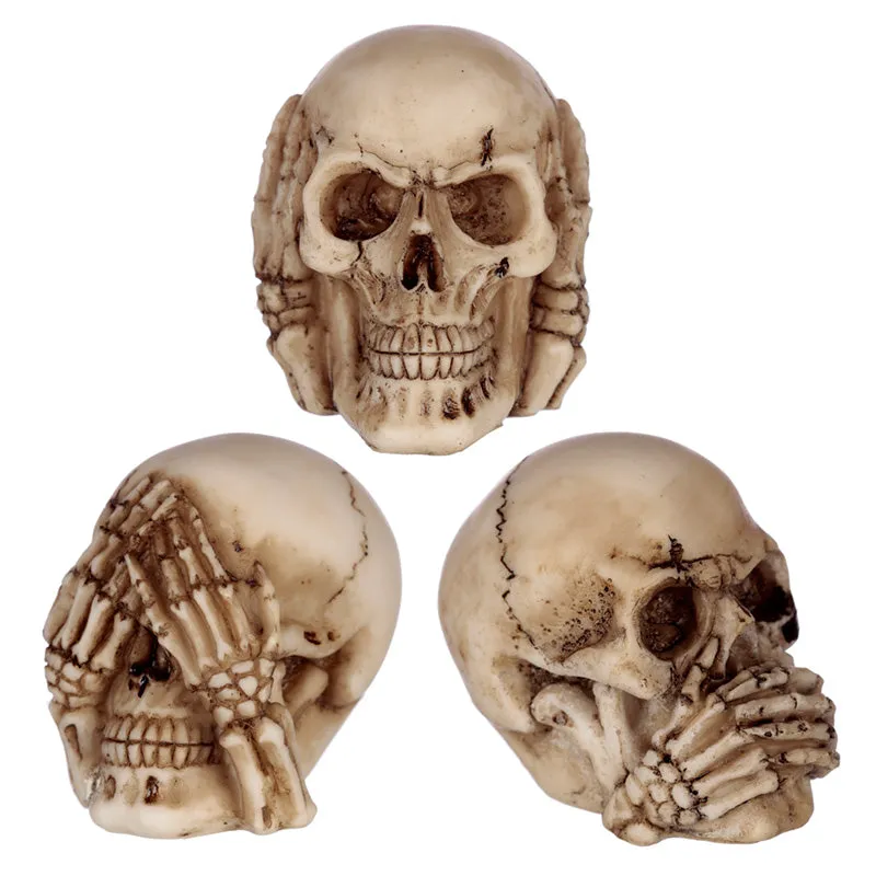 Three Skulls Decor Set No Speaking, No Hearing, No Seeing Evil SK287