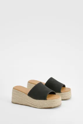 Square Toe Mule Wedges