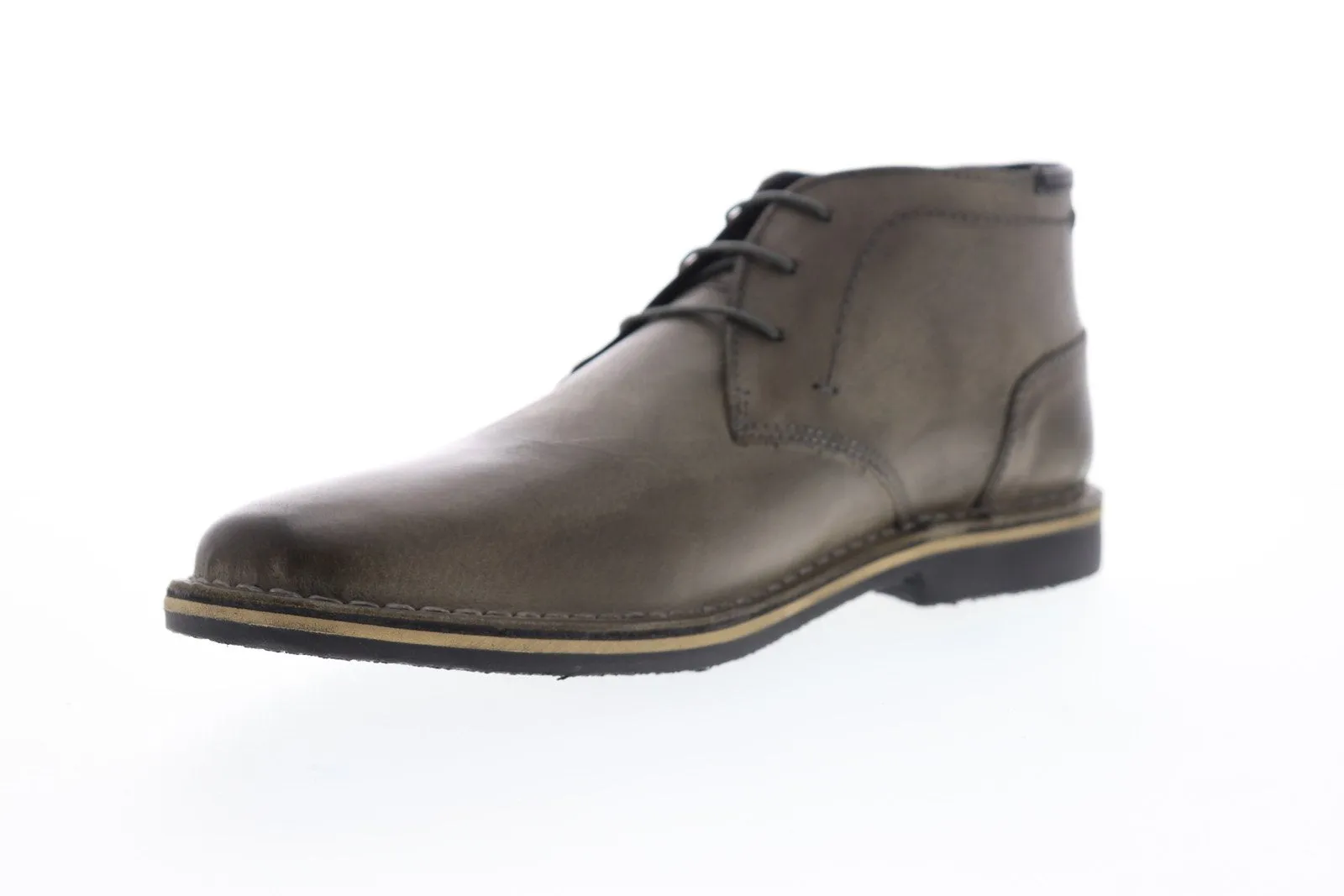 Steve Madden Men's Gray Leather Chukka Boots - Lace Up.