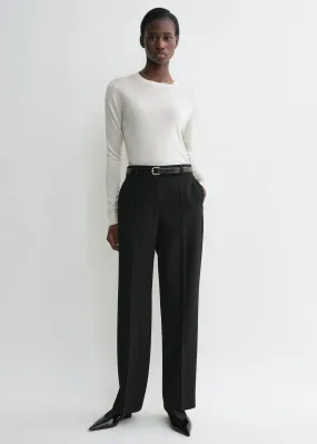 Straight tailored trousers black