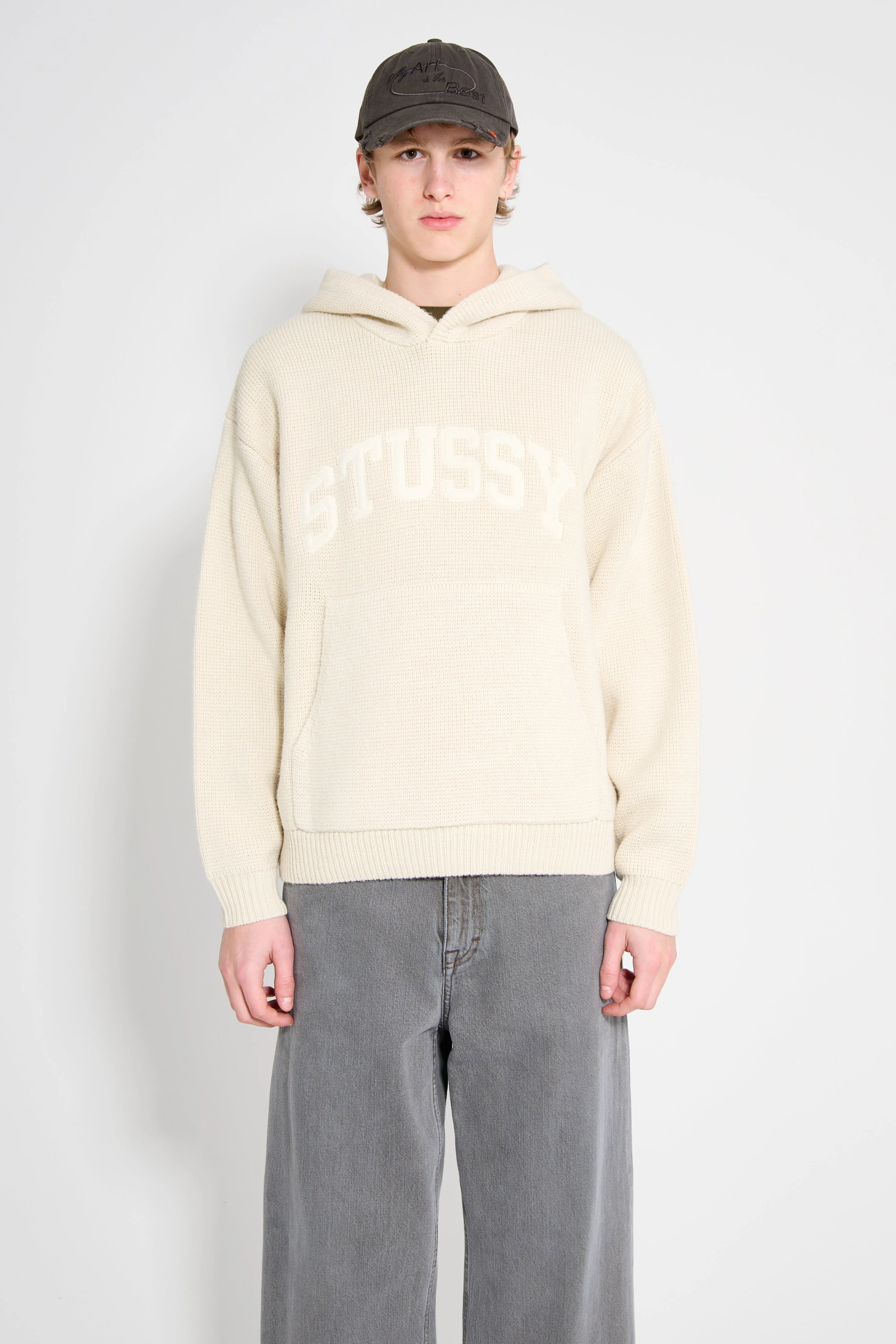 Stüssy Felt Patch Knit Hood Natural