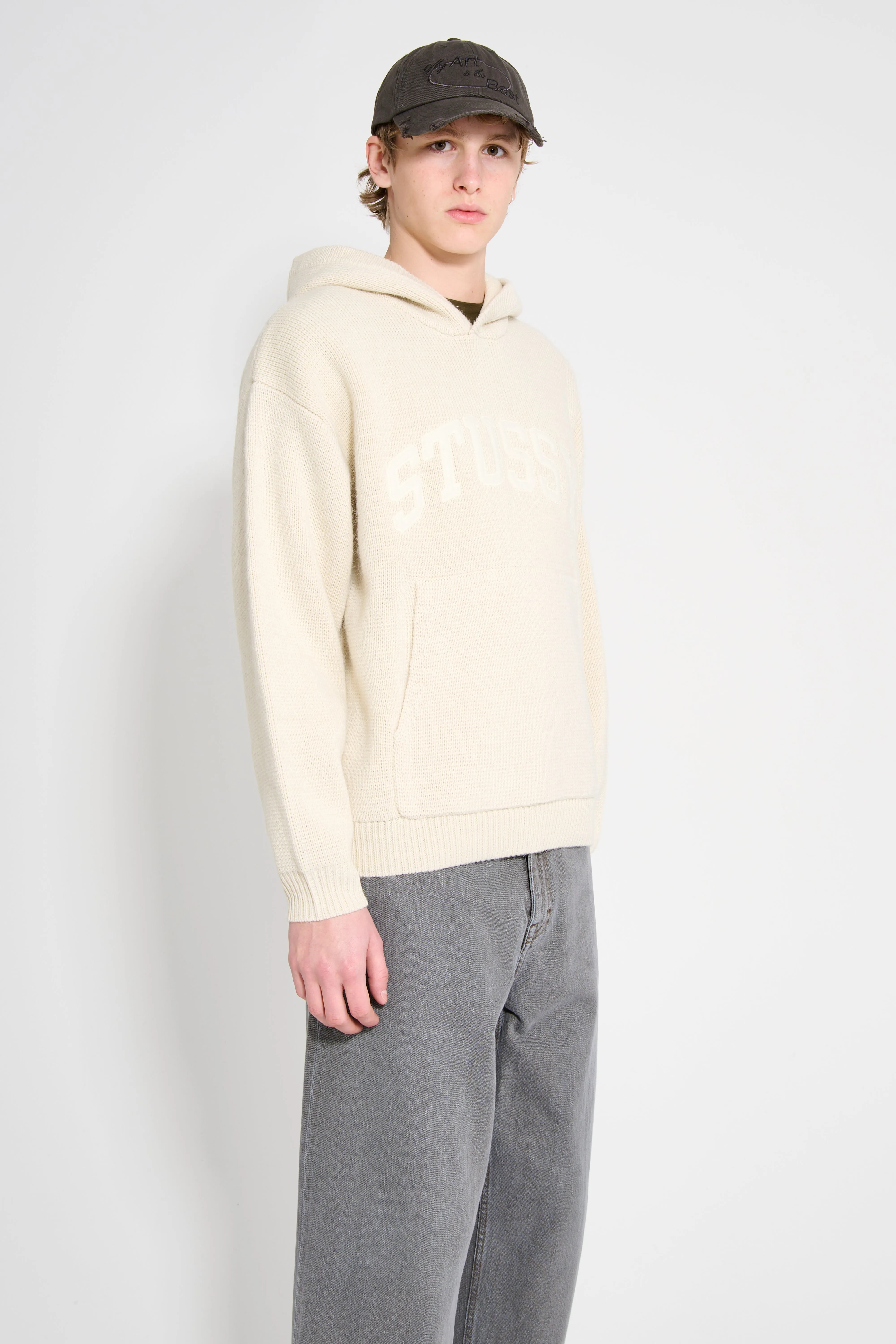 Stüssy Felt Patch Knit Hood Natural