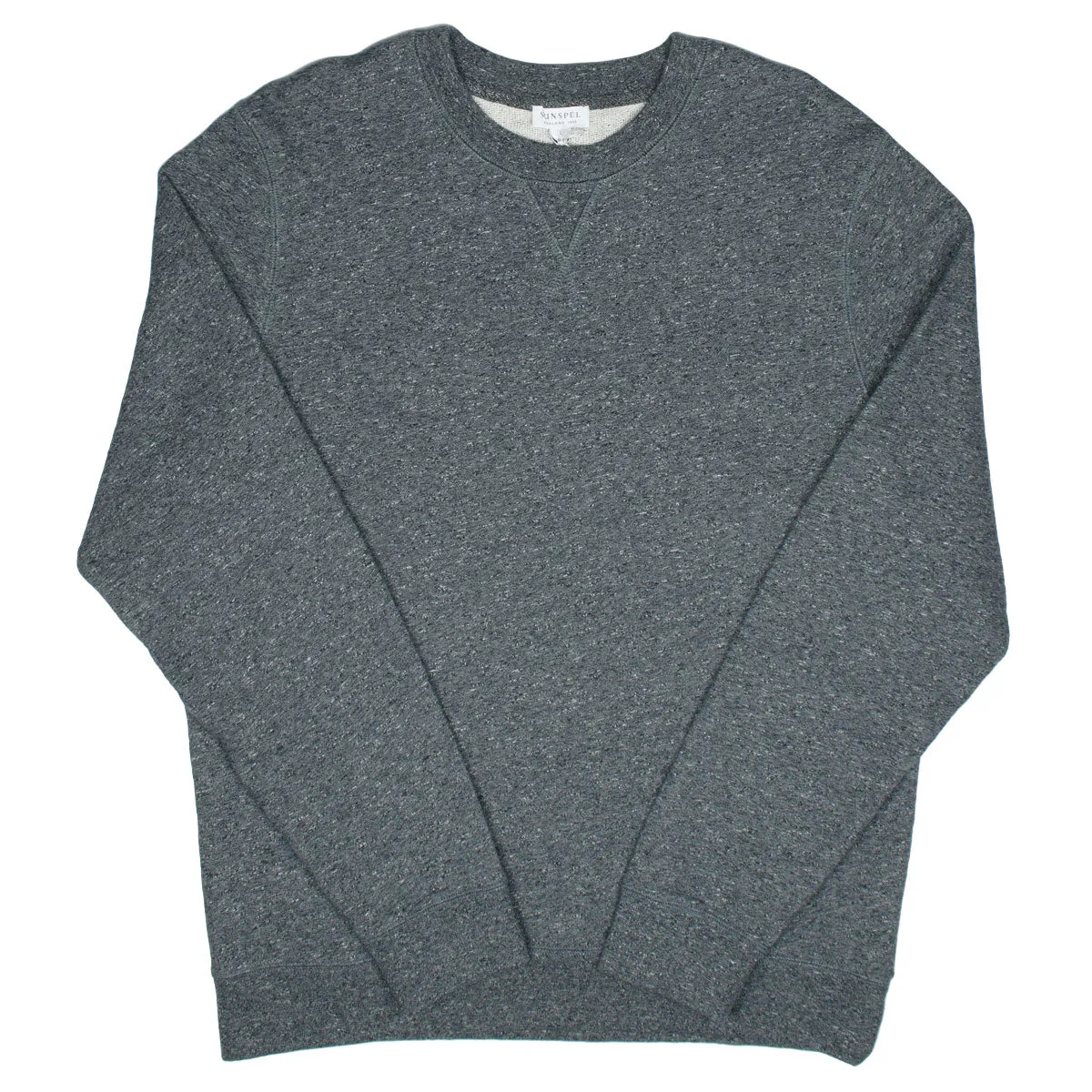 Sunspel Loopback Sweatshirt Charcoal Mouline