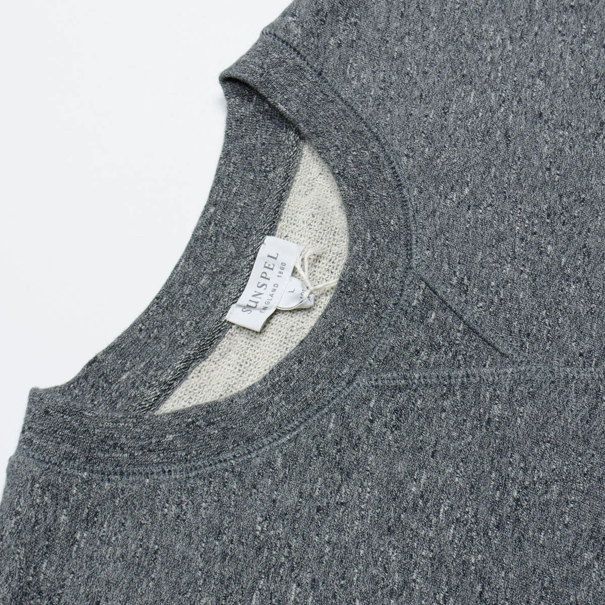 Sunspel Loopback Sweatshirt Charcoal Mouline