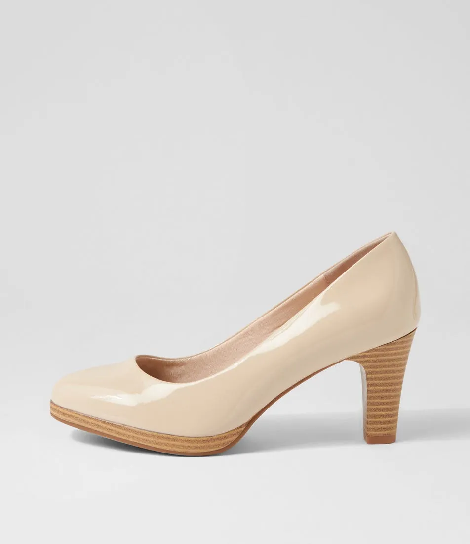 SUPERSOFT Serina2 Almond Natural Patent Leather Heels