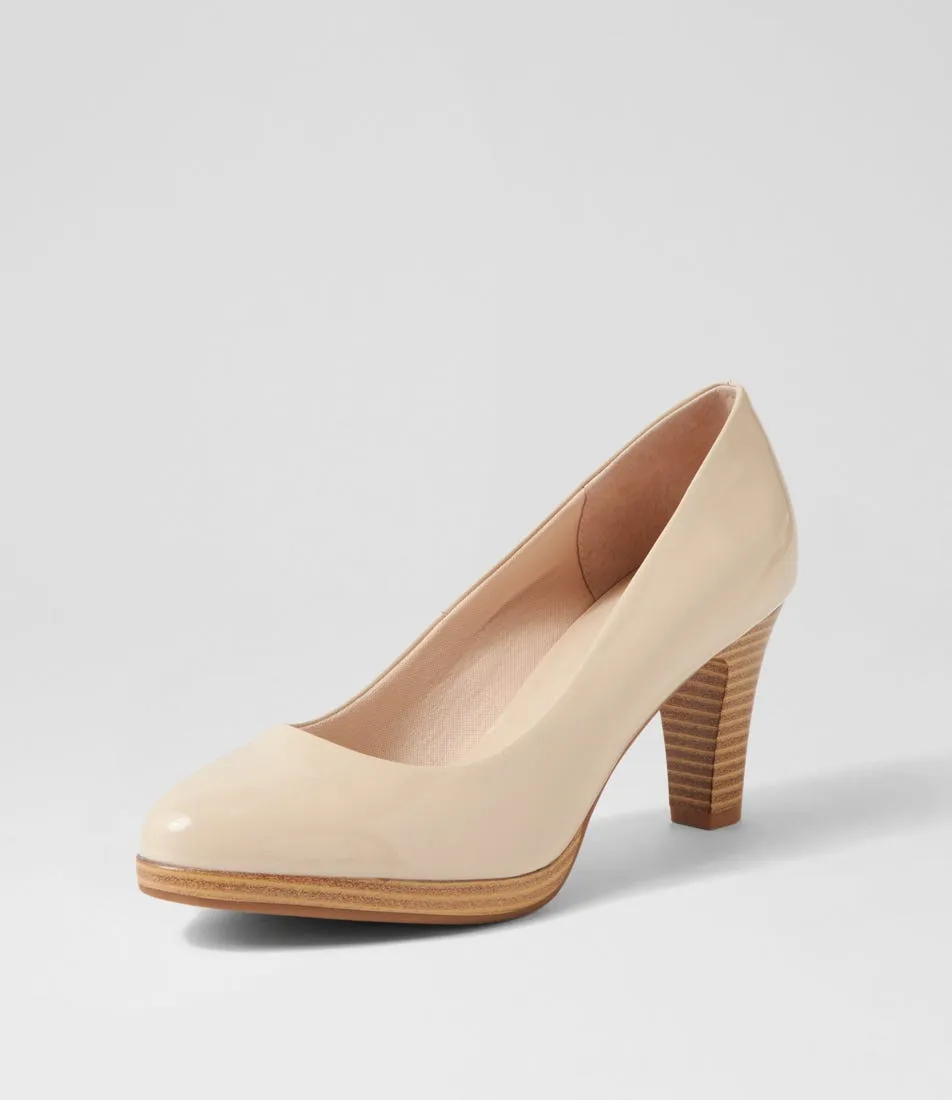 SUPERSOFT Serina2 Almond Natural Patent Leather Heels