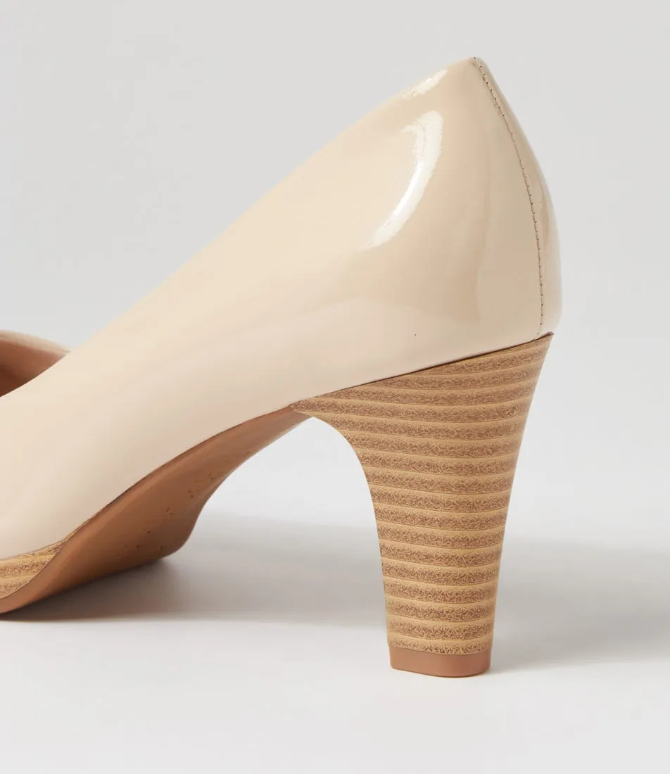 SUPERSOFT Serina2 Almond Natural Patent Leather Heels