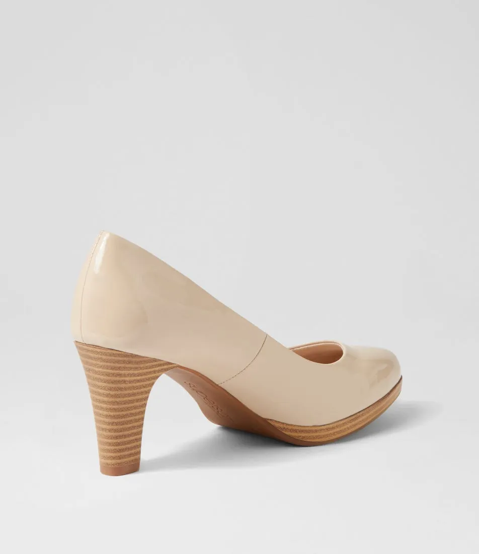 SUPERSOFT Serina2 Almond Natural Patent Leather Heels