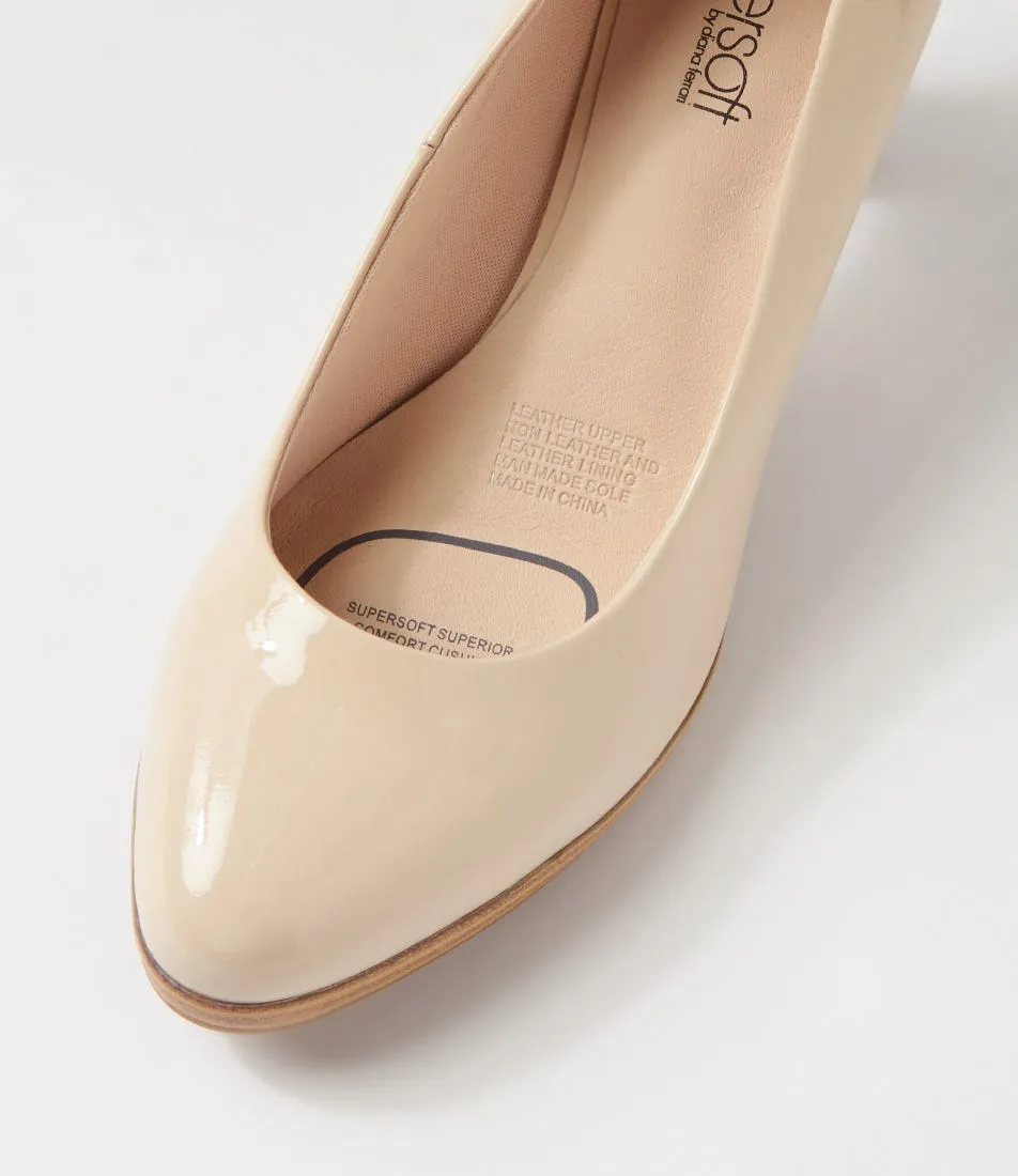 SUPERSOFT Serina2 Almond Natural Patent Leather Heels