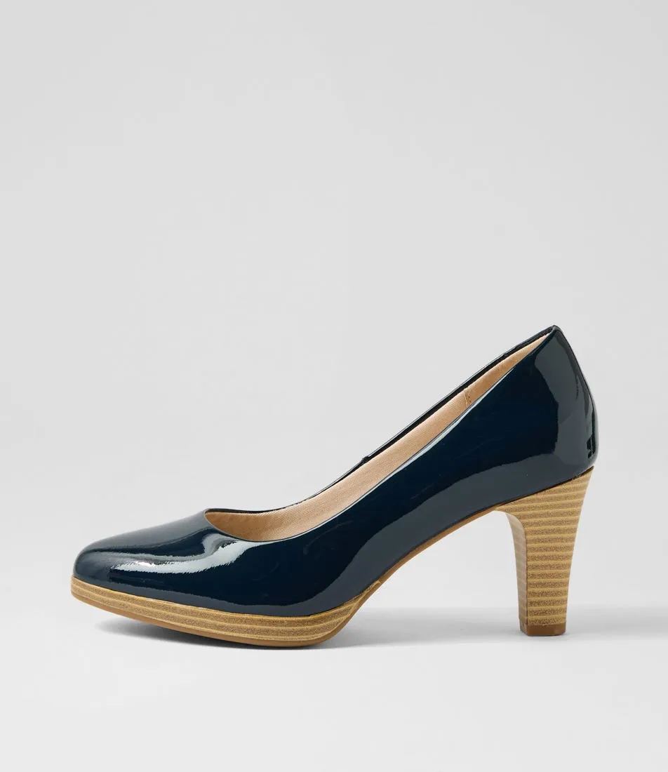 SUPERSOFT Serina2 Navy Natural Patent Leather Heels