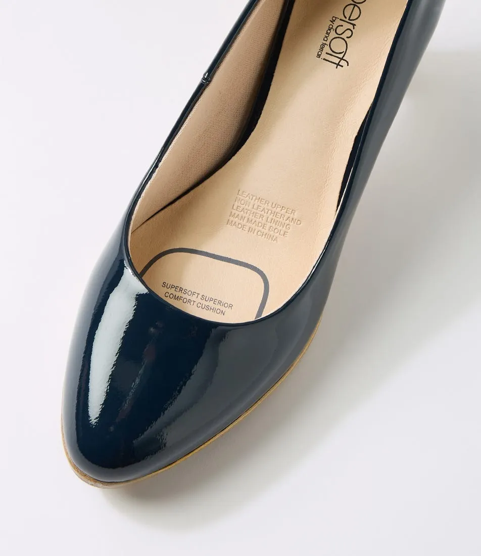 SUPERSOFT Serina2 Navy Natural Patent Leather Heels