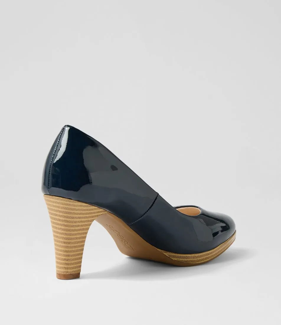 SUPERSOFT Serina2 Navy Natural Patent Leather Heels