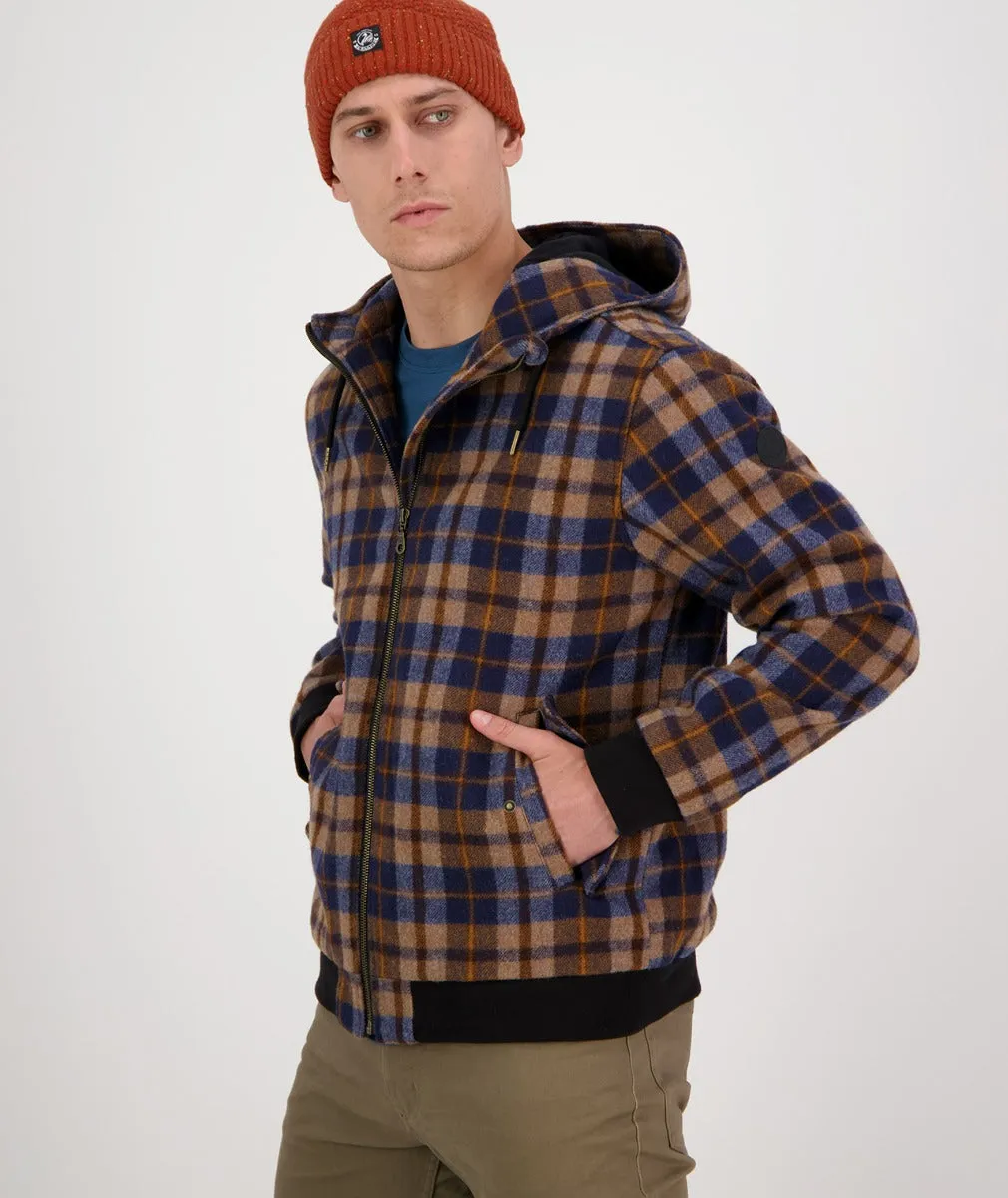 Swanndri Men's Wool Hoodie - Toffee Check