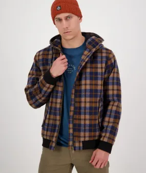 Swanndri Men's Wool Hoodie - Toffee Check