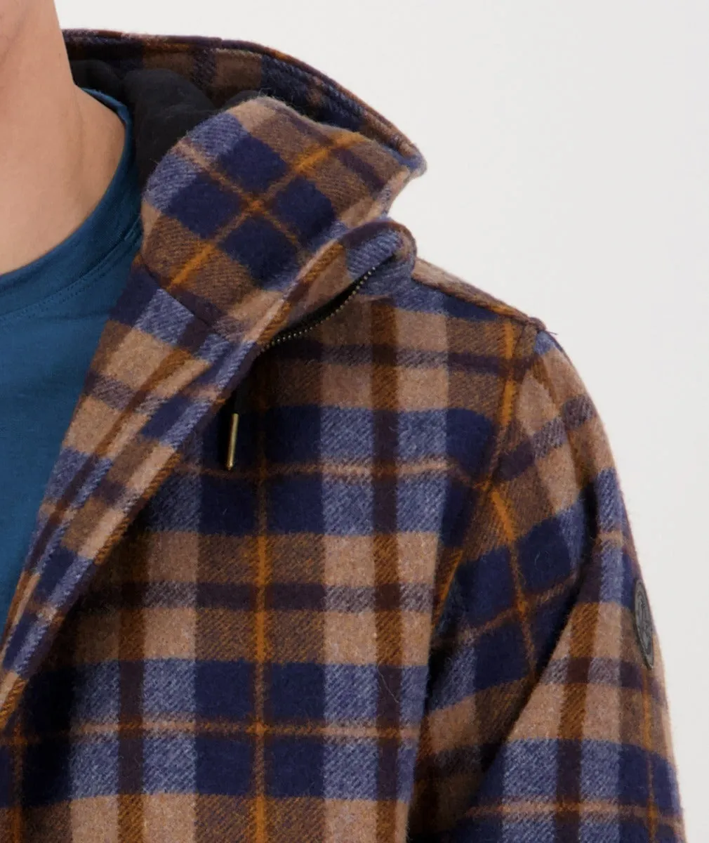 Swanndri Men's Wool Hoodie - Toffee Check