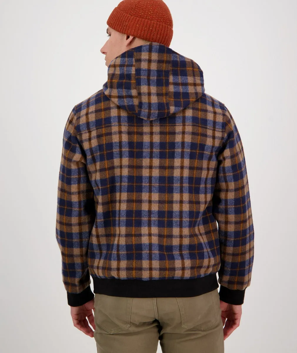 Swanndri Men's Wool Hoodie - Toffee Check