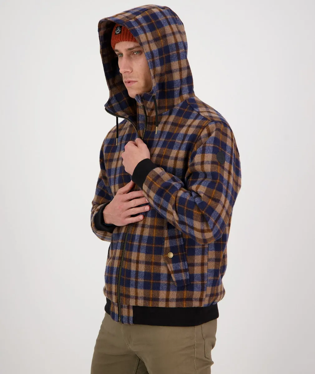 Swanndri Men's Wool Hoodie - Toffee Check